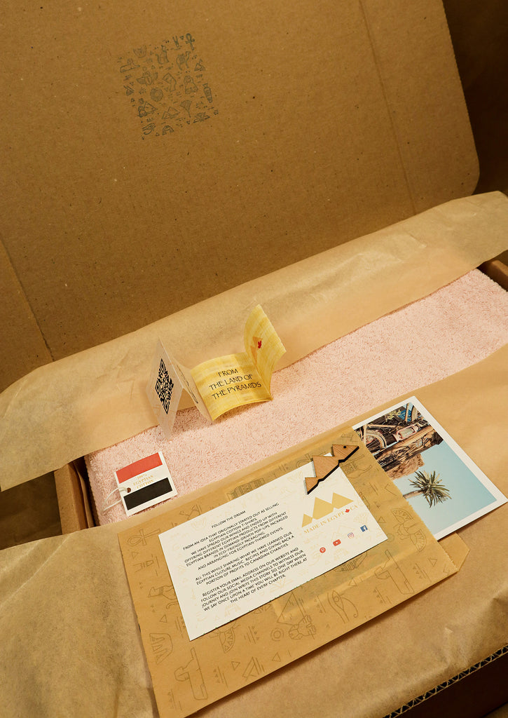 cloud pink towel eco friendly packaging