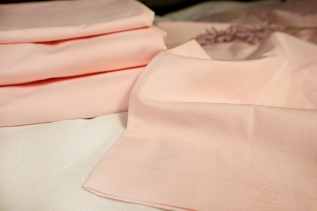 folded set of Egyptian Cotton 300 TC Sheet Set - Flamingo Pink Media 1 of 8