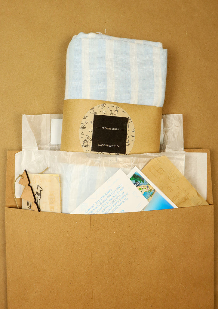 Eco friendly packaging for Sky Blue Scarf 