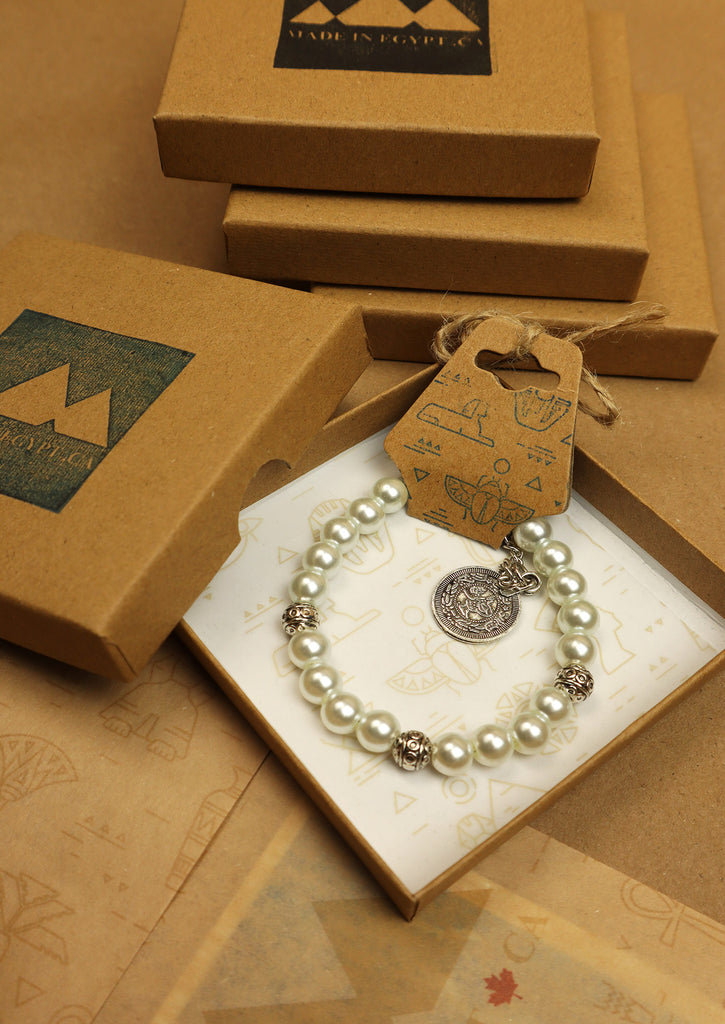 eco friendly packaging for gypsy coin bracelet - white