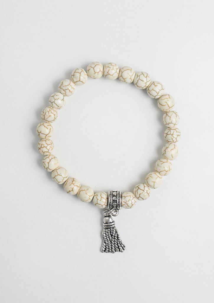 Cream Marble Bracelet on white background