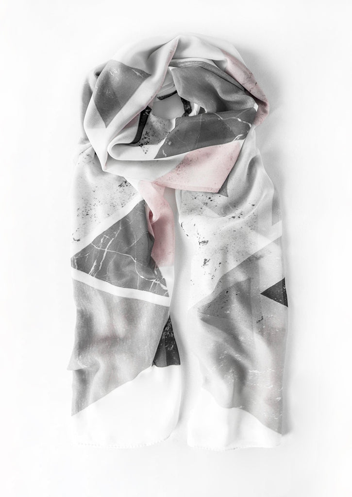 Marble Soft Hues Scarf on white background 