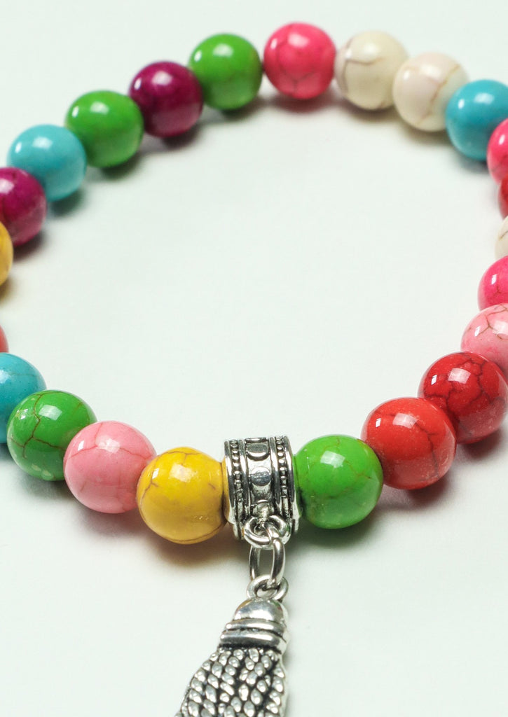 Candies Bracelet on a white background  - zoom on beads