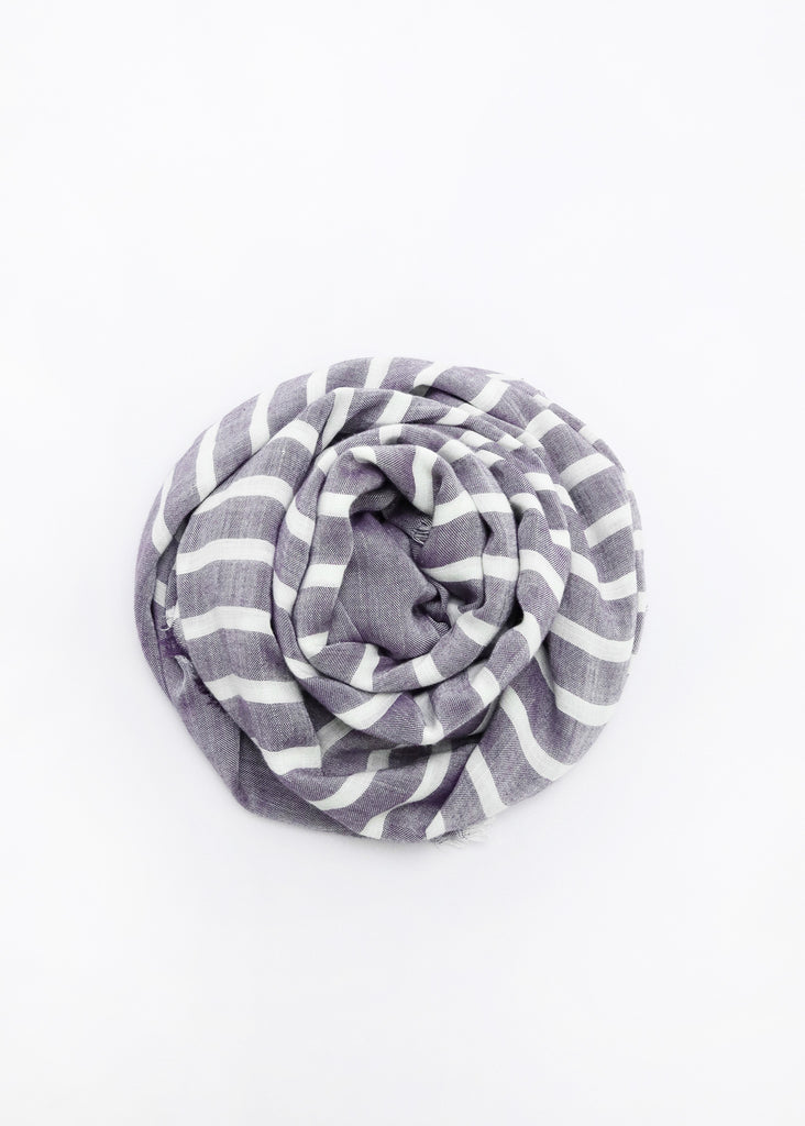 Lavendula Scarf on white background - rolled