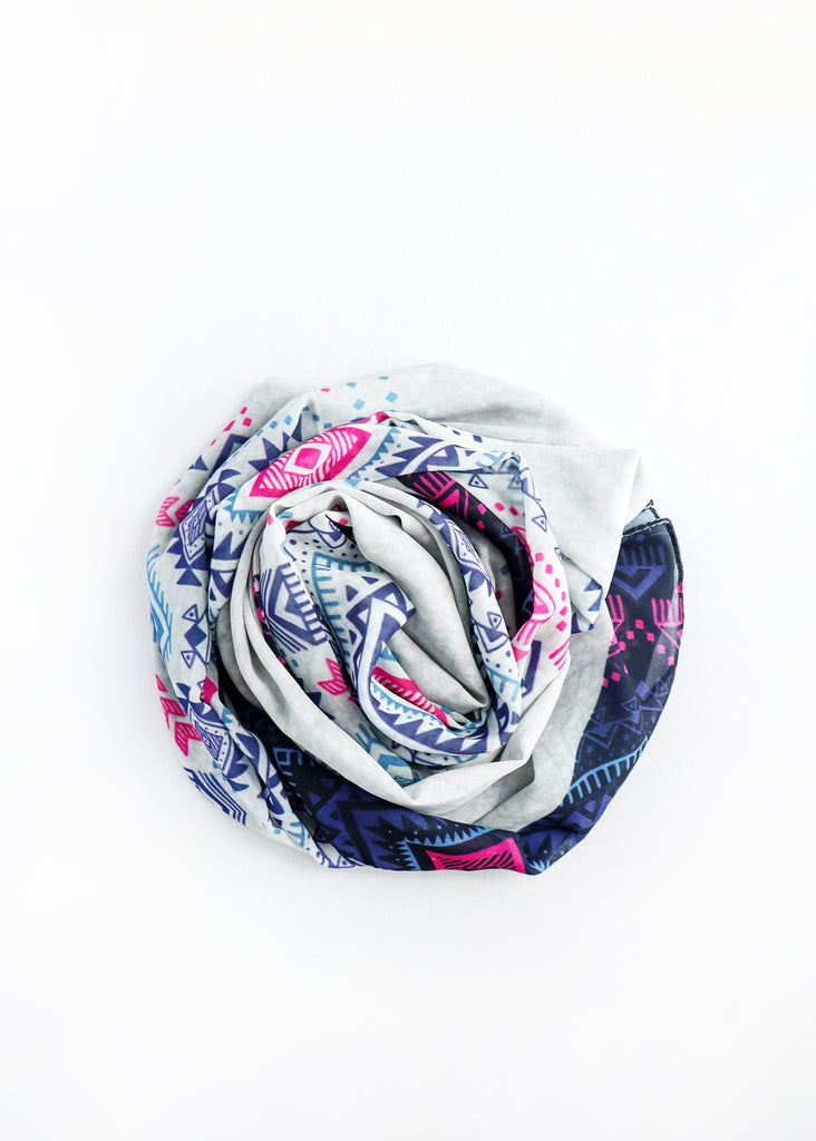 Cheerful Arabesque Scarf On white background 