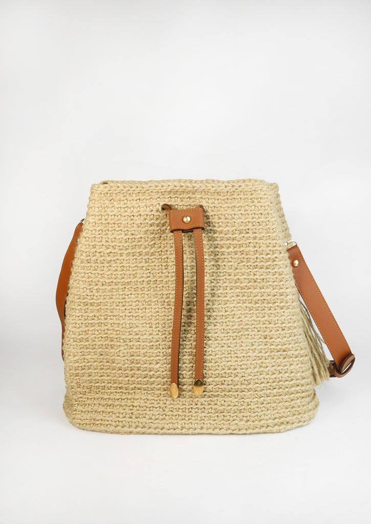  Handmade Jute Crossbody Bag - front