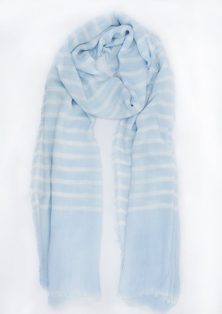 Sky Blue Scarf on white background 