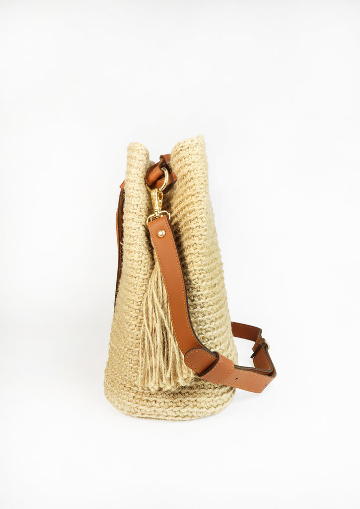  Handmade Jute Crossbody Bag - right side