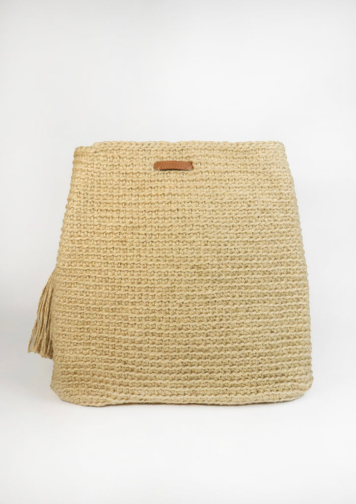  Handmade Jute Crossbody Bag - back