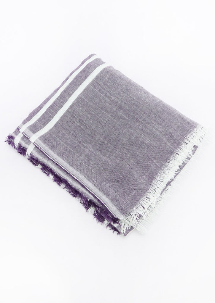 Lavendula Scarf on white background  - flay lay