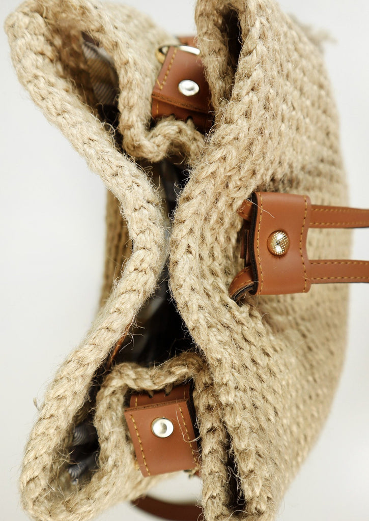  Handmade Jute Crossbody Bag - top