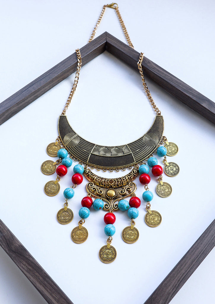 Balady Gypsy Necklace in a wooden frame